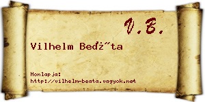 Vilhelm Beáta névjegykártya
