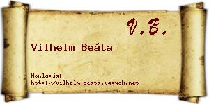 Vilhelm Beáta névjegykártya
